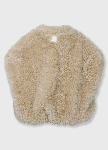fluffy gilet | pearl
