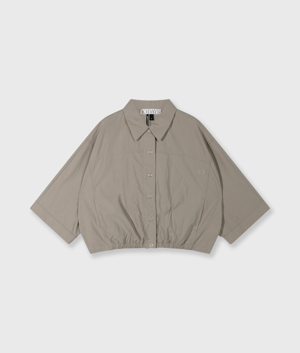 wide crinkle jacket | fog