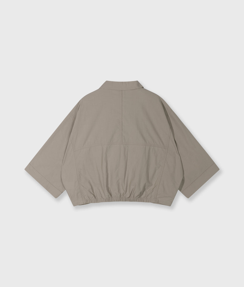 wide crinkle jacket | fog
