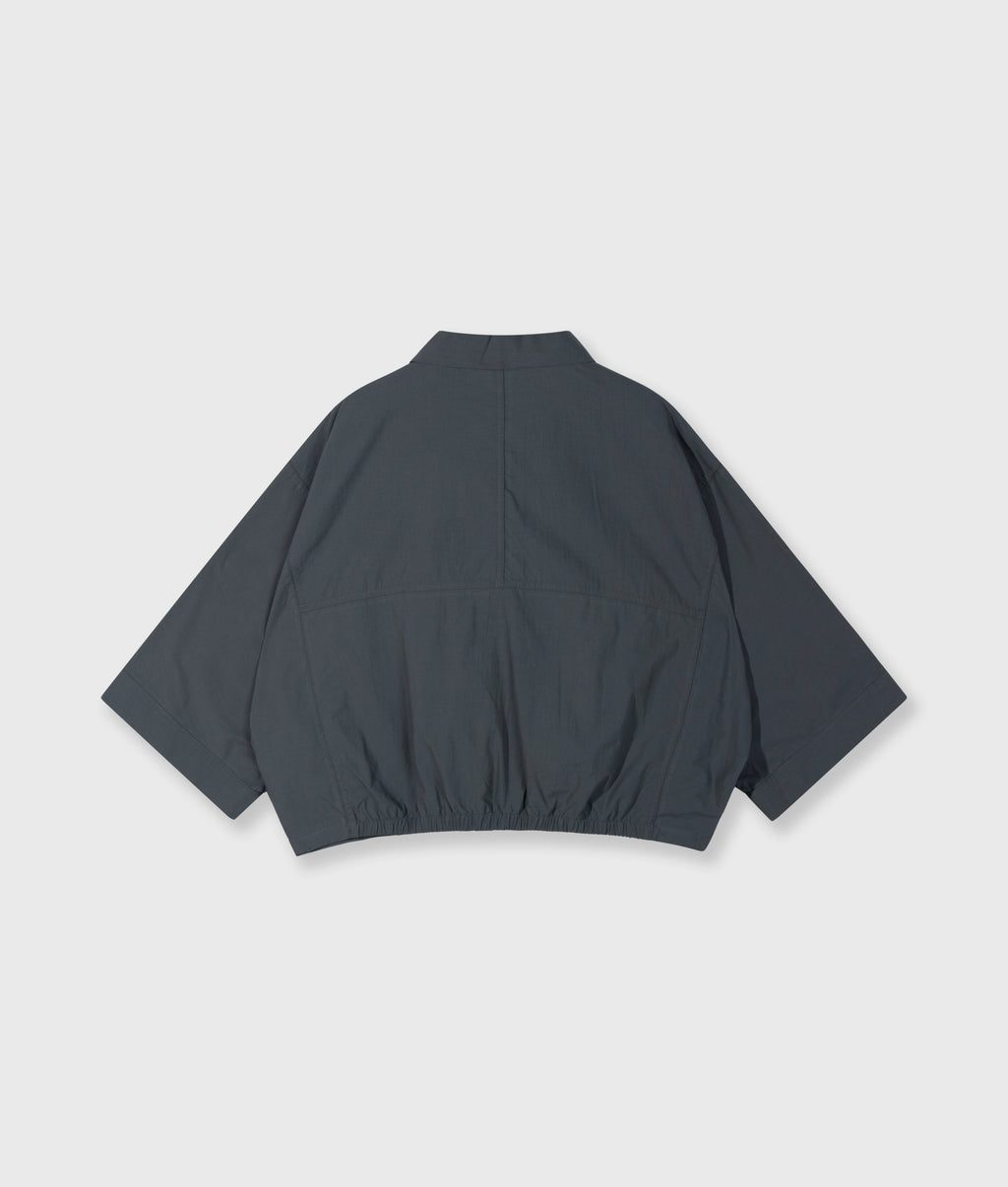 wide crinkle jacket | steel blue