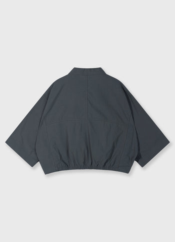 wide crinkle jacket | steel blue