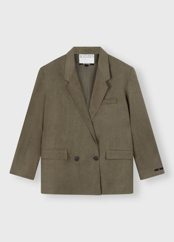 statement shoulder blazer | dark moss