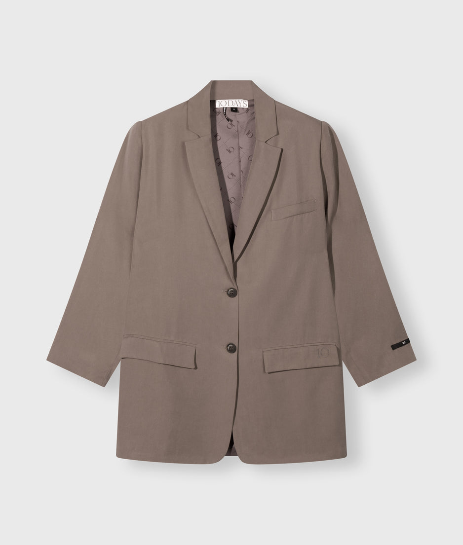 long flowy blazer lyocell | moonrock