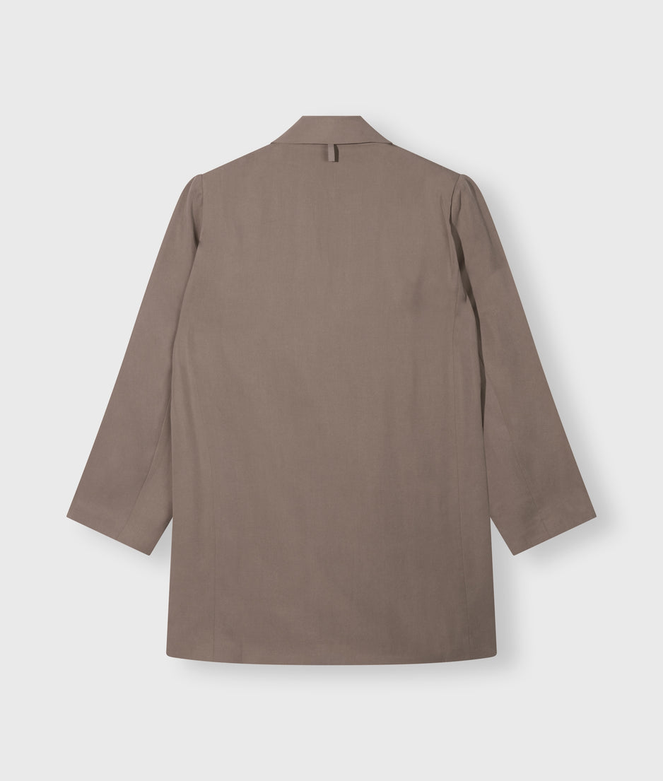 long flowy blazer lyocell | moonrock