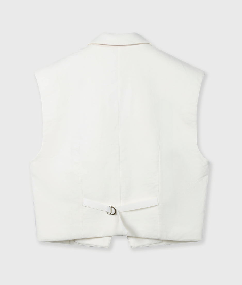 sleeveless blazer | pearl