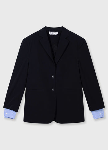 double cuff travel blazer | black