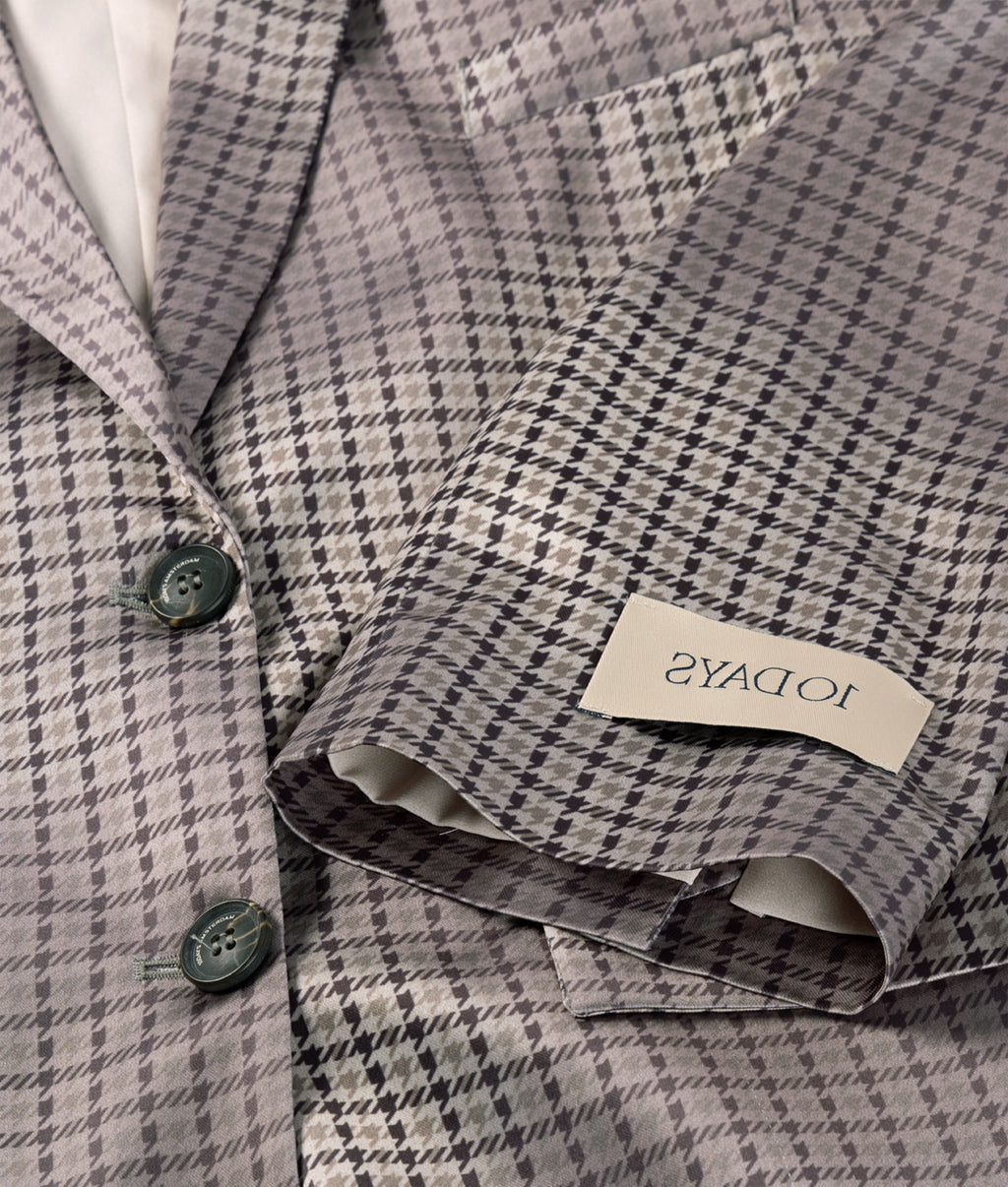 fluid blazer check | champagne