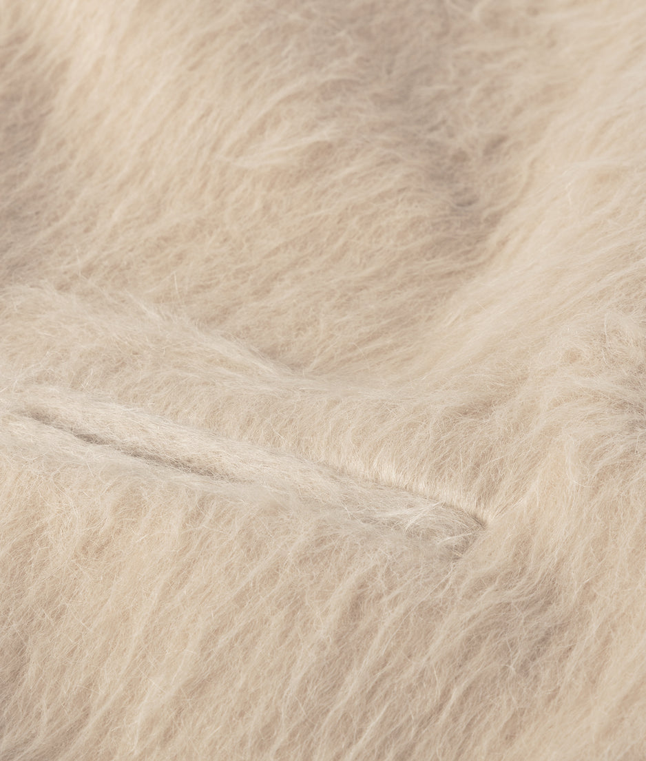 hairy sleeveless blazer | sepia sand