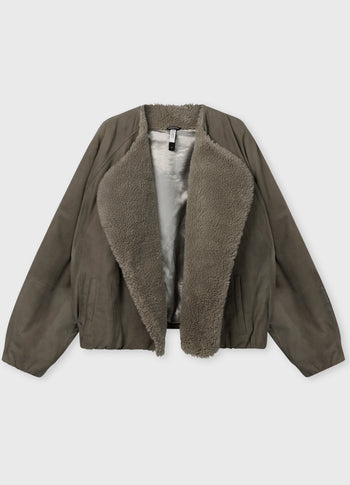 suede jacket | dark fog