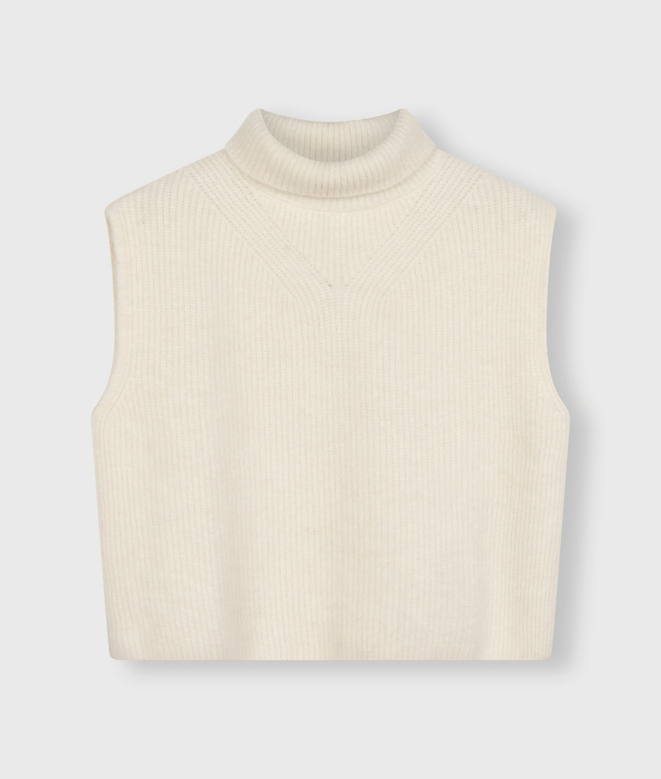 short soft knit sweater | ecru