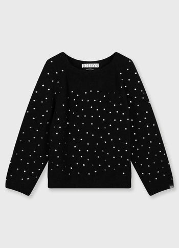 soft knit sweater glitter | black