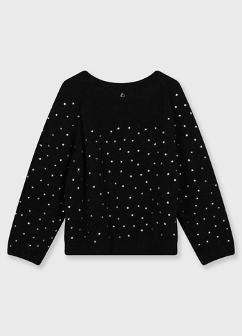 soft knit sweater glitter | black
