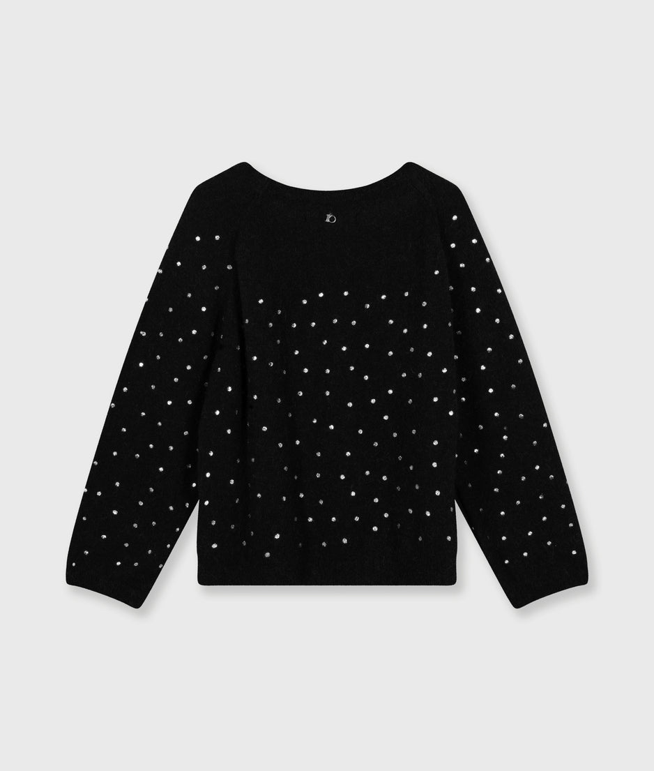 soft knit sweater glitter | black