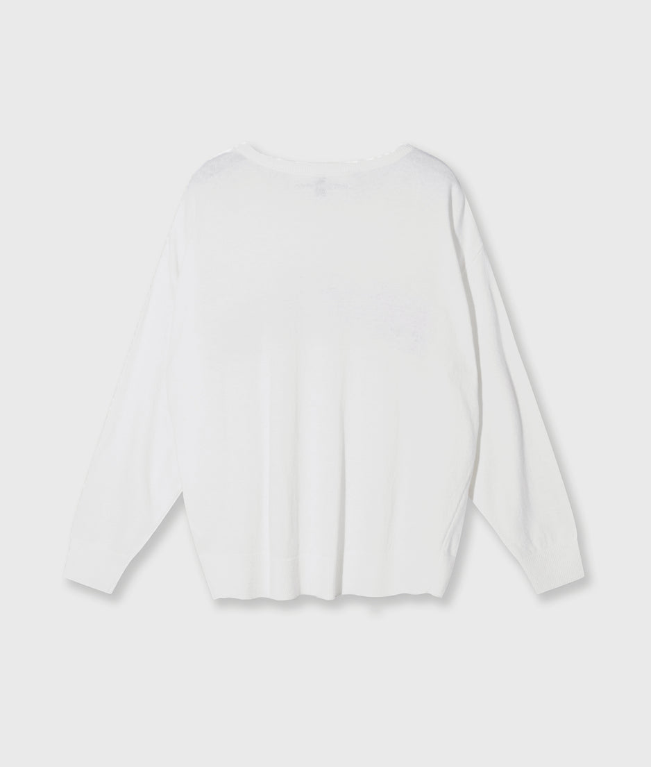 statement sweater knit | white