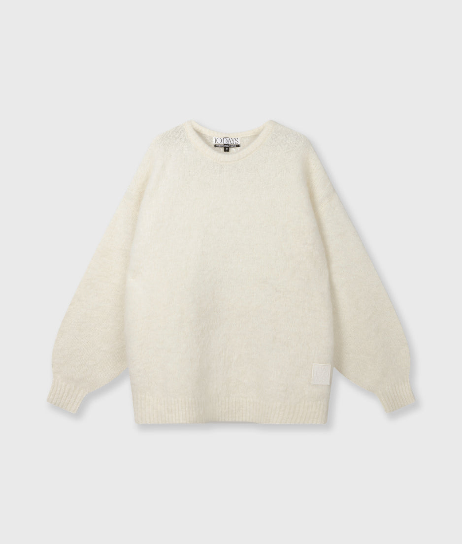 statement knit sweater | ecru