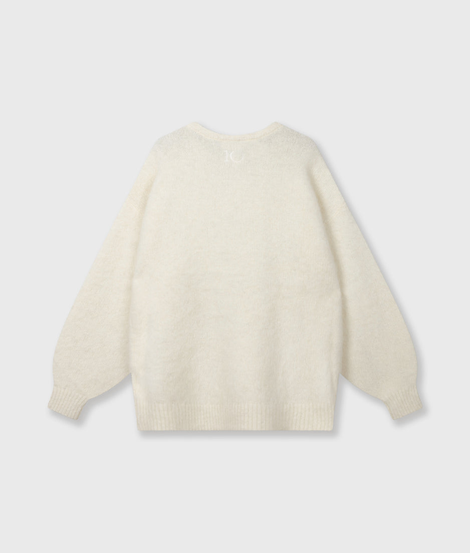 statement knit sweater | ecru