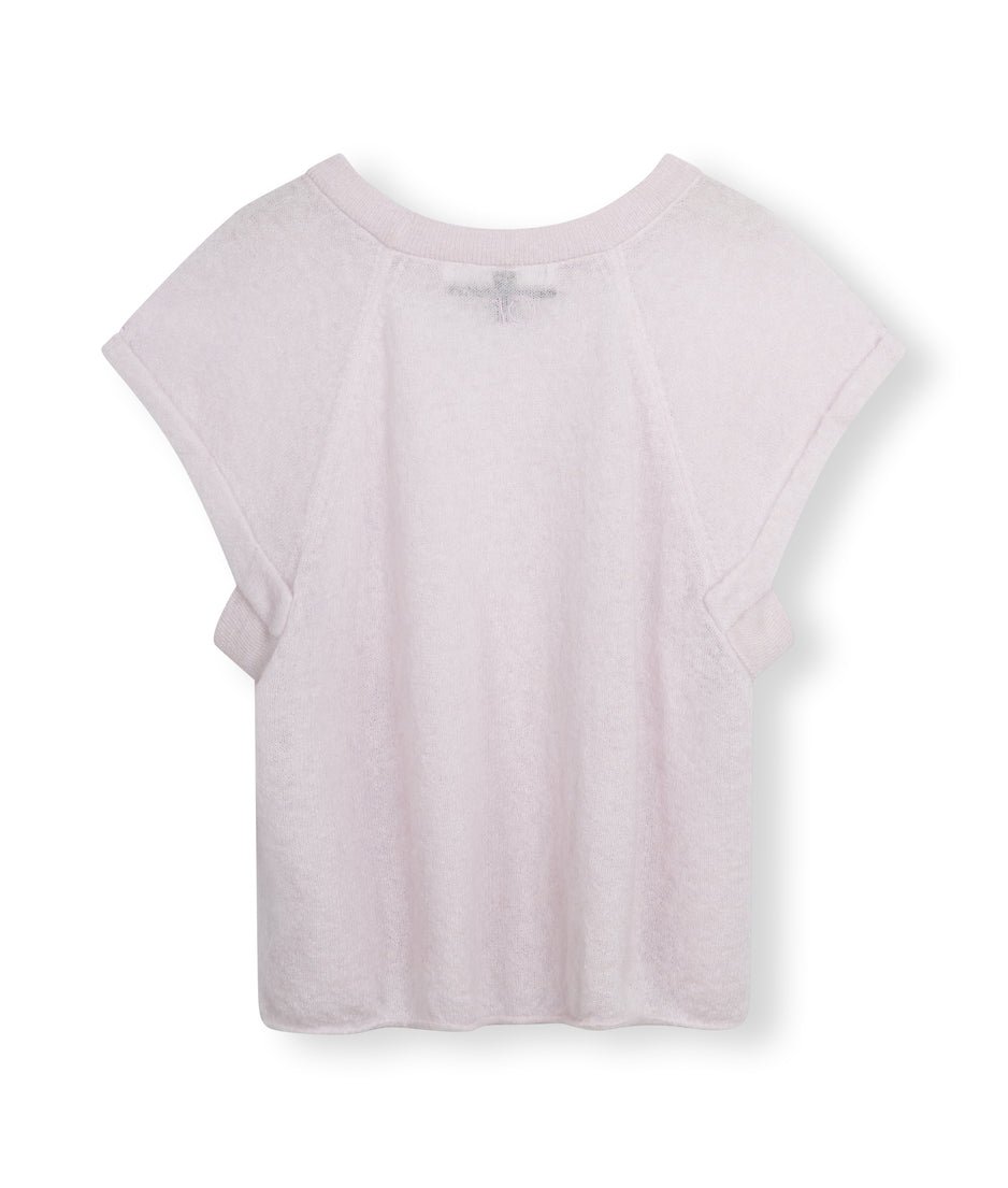 shortsleeve top knit | pale lilac