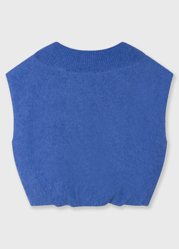 balloon hairy knit top | ultramarine