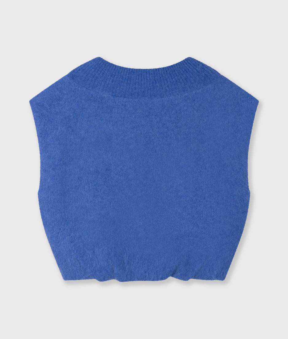 balloon hairy knit top | ultramarine