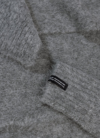 wrap-over scarf sweater | grey melee