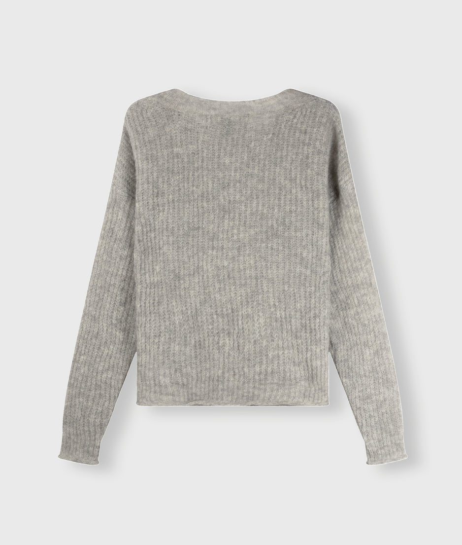 fine knit sweater | light grey melee