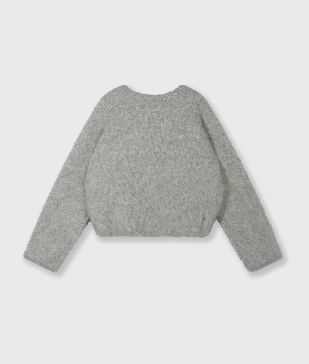 hairy knit sweater | light grey melee