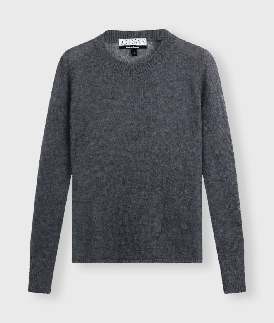 tee thin knit | grey raven