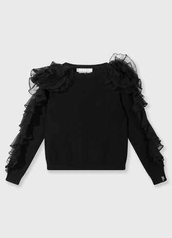 dramatic knit sweater | black