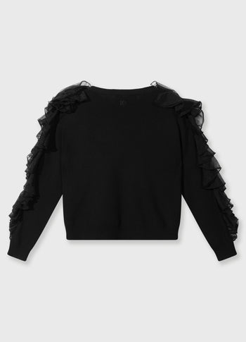 dramatic knit sweater | black
