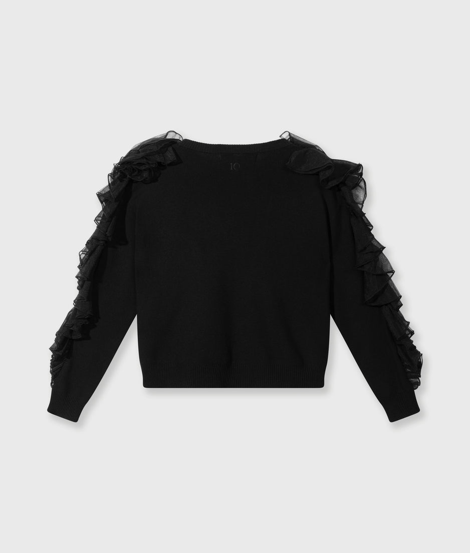 dramatic knit sweater | black