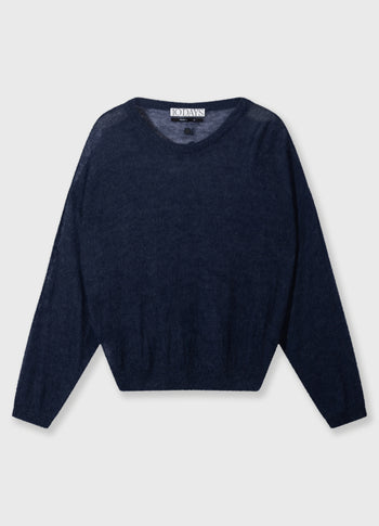 thin knit sweater | yale blue