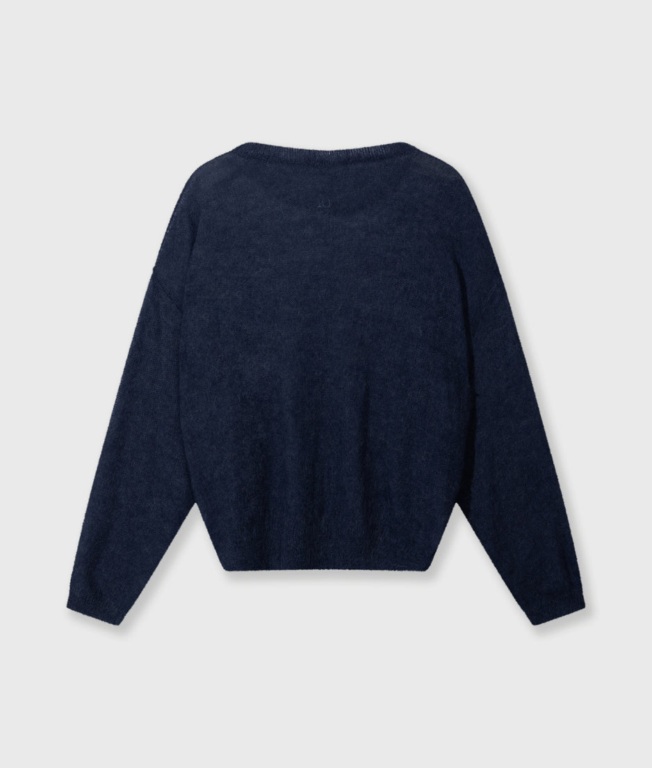 thin knit sweater | yale blue