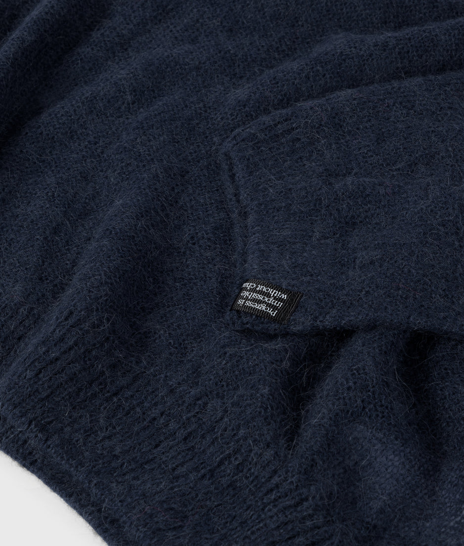 thin knit sweater | yale blue
