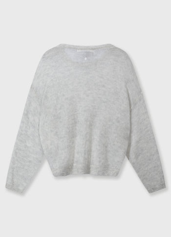 thin knit sweater | light grey melee