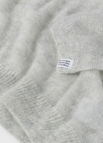 thin knit sweater | light grey melee