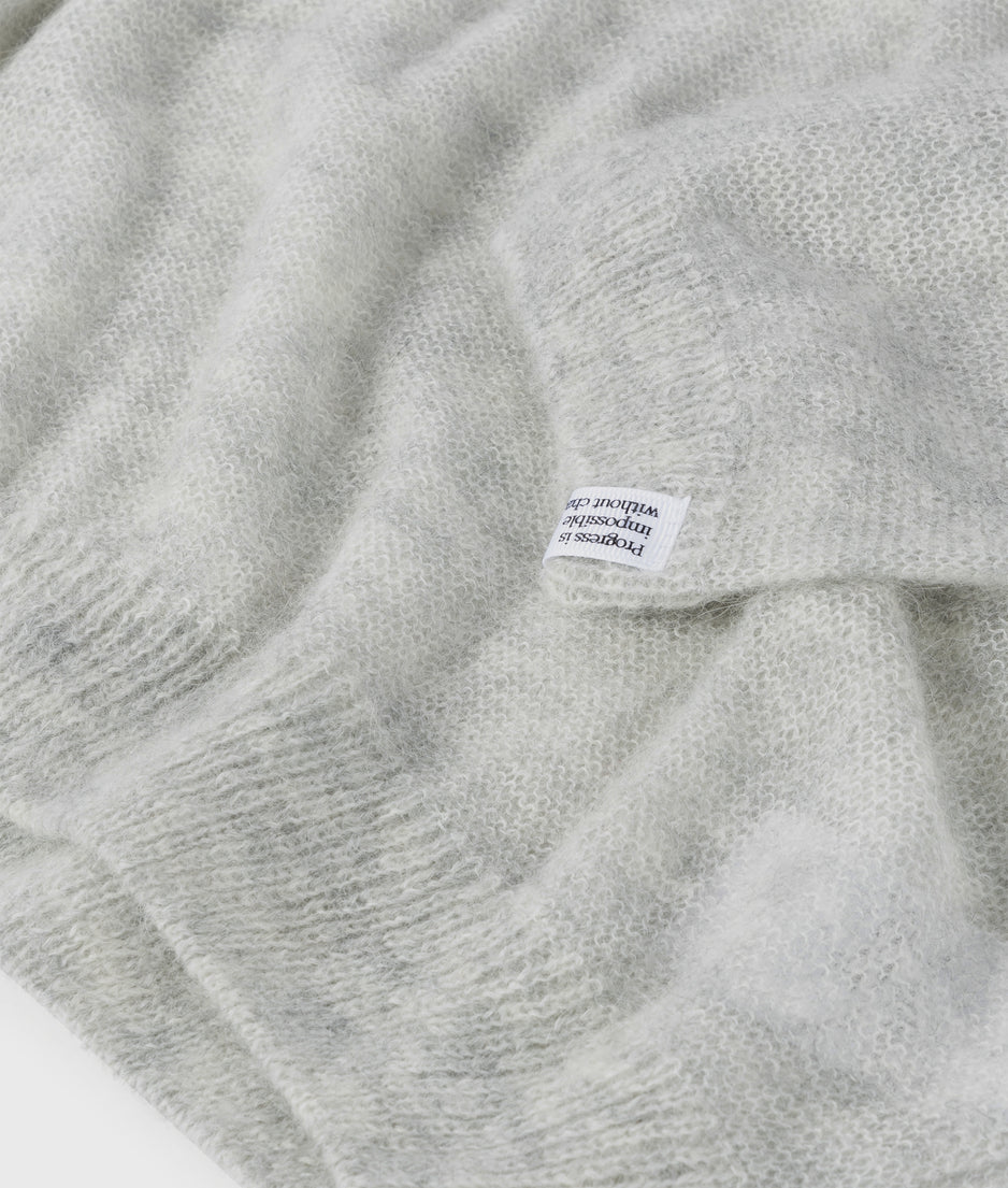 thin knit sweater | light grey melee
