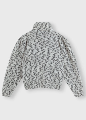 puffed coll sweater knit leopard | warm white