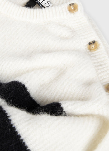 knit sweater stripes | ecru