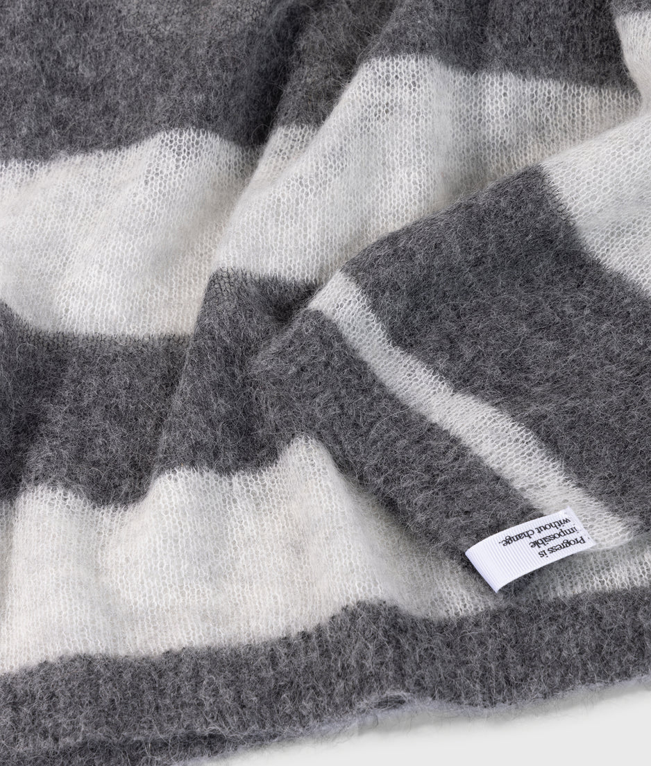 thin knit sweater | antra melee/white grey melee