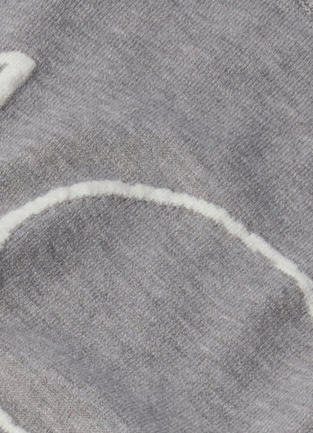 knit sweater logo | grey melee