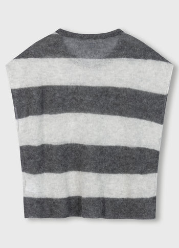 thin knit tee | antra melee/white grey melee