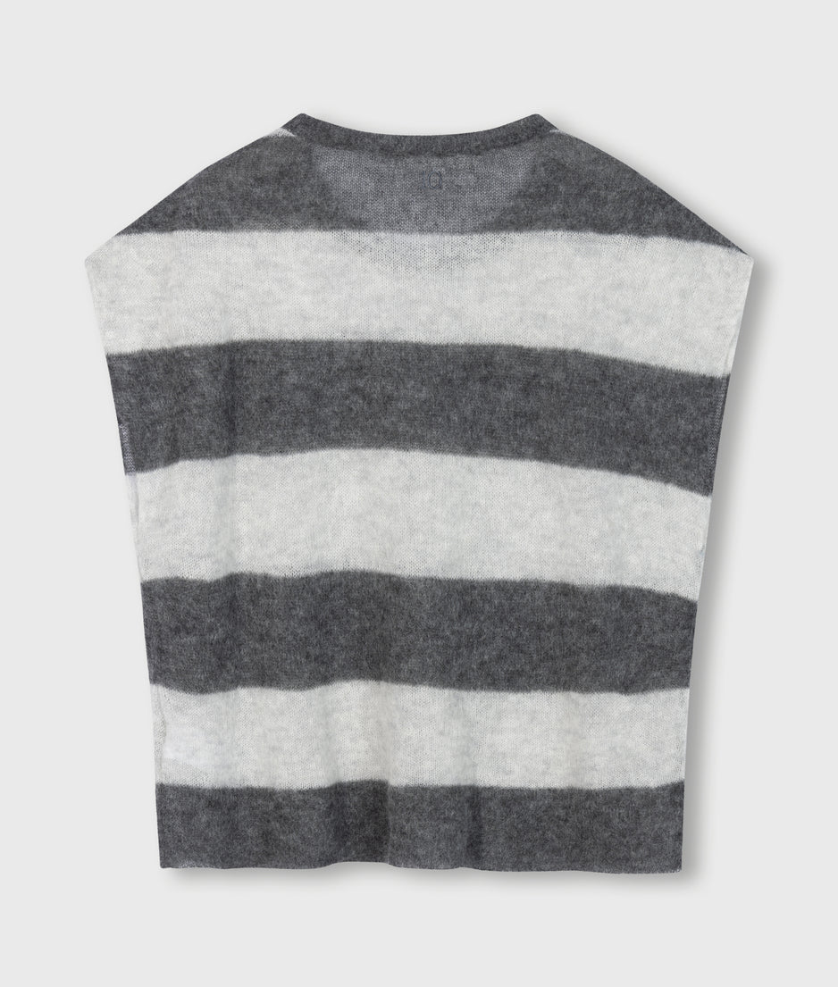 thin knit tee | antra melee/white grey melee