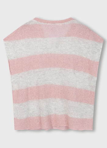thin knit tee | dark raspberry/white grey melee
