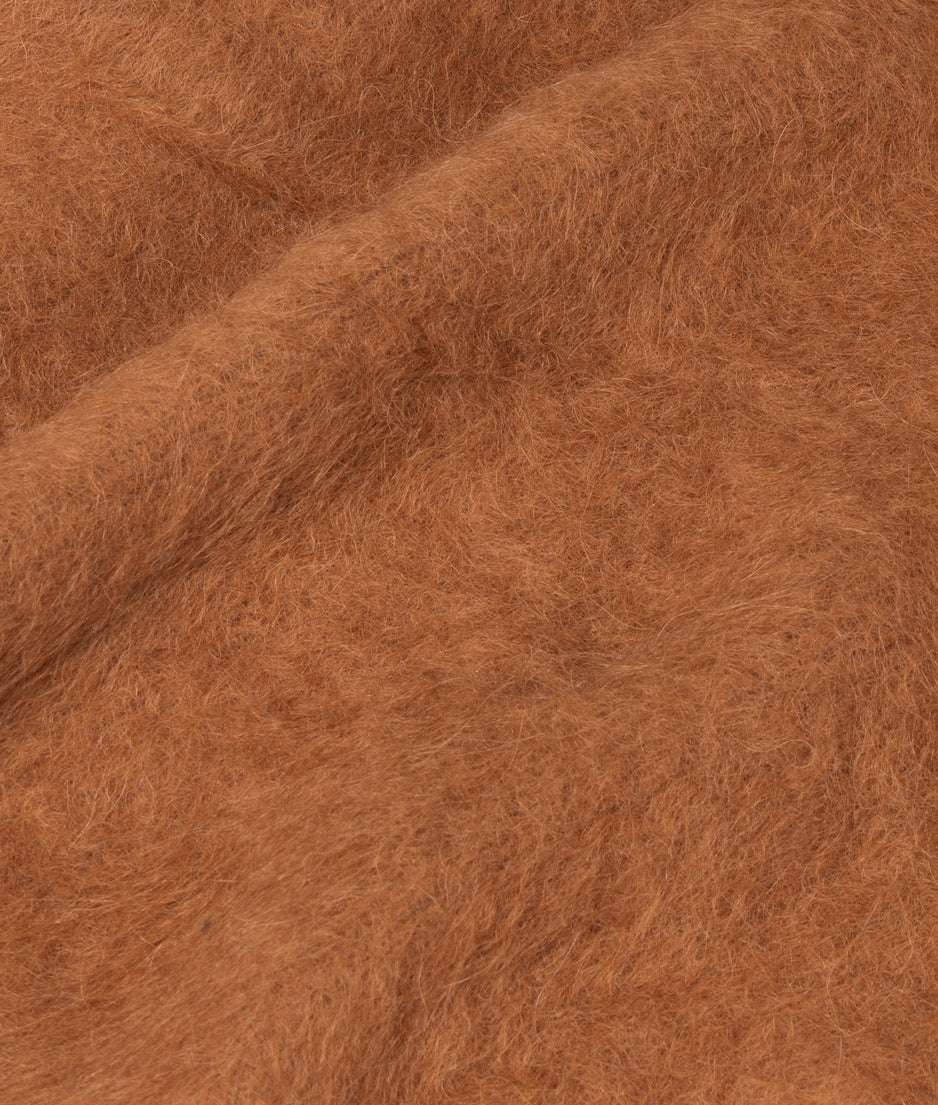 cropped knit turtleneck | suede