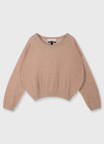 thin knit sweater | light fudge