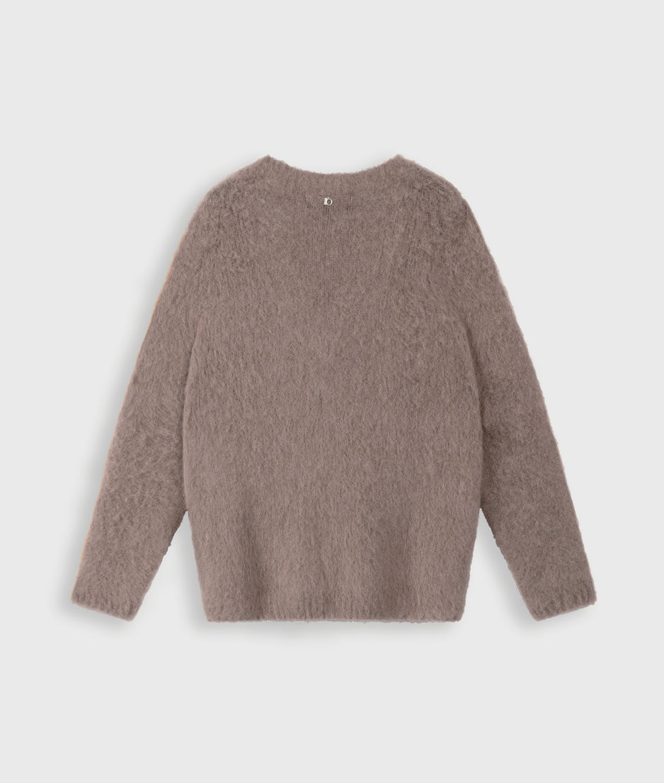 v-neck knit sweater | moonrock