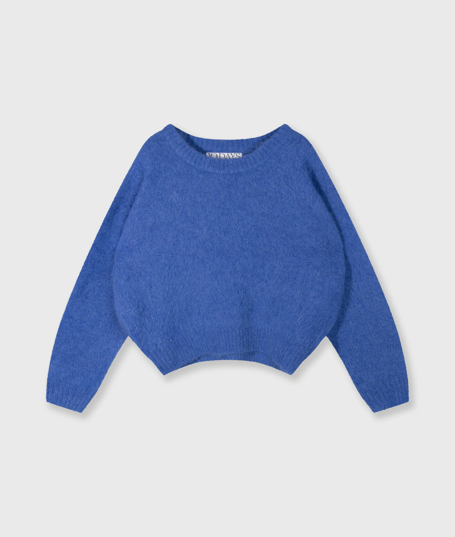 hairy knit sweater | ultramarine