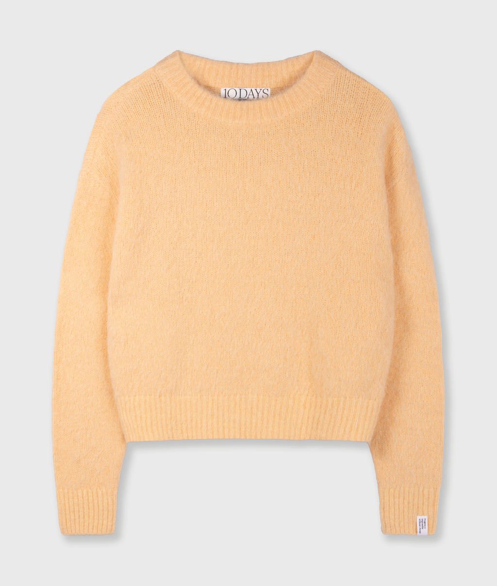 hairy gebreide trui | pastel mango