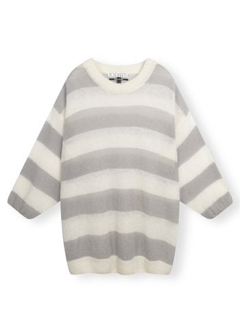 sweater knit stripe | ecru/cloudy