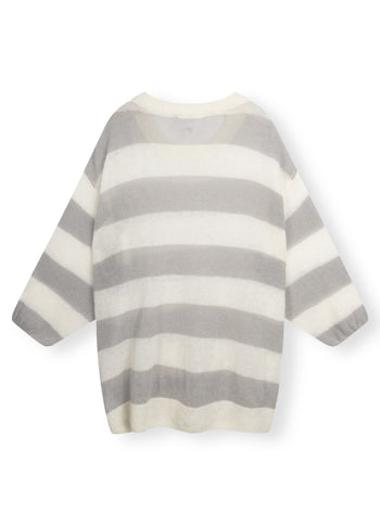 sweater knit stripe | ecru/cloudy